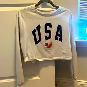 Cropped USA sweater